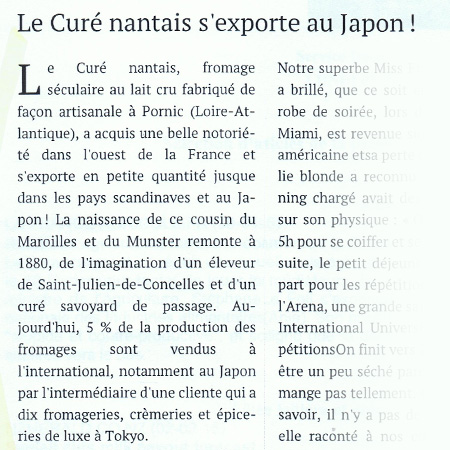 Article l'Alsace le curé nantais s'exporte au Japon