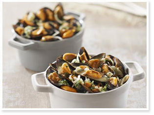 recette de cuisine cocotte de moules au fromage du Curé Nantais